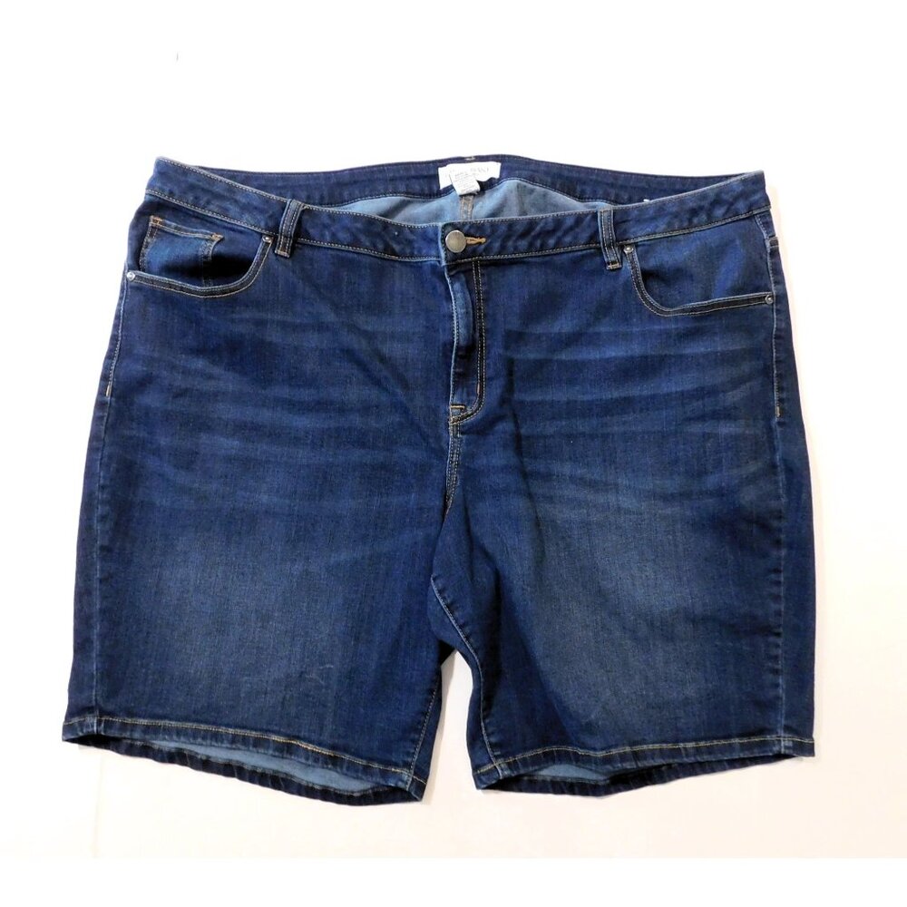 Lane Bryant Jean Shorts Womens 28 Dark Blue Denim Comfortable Stretch Cotton